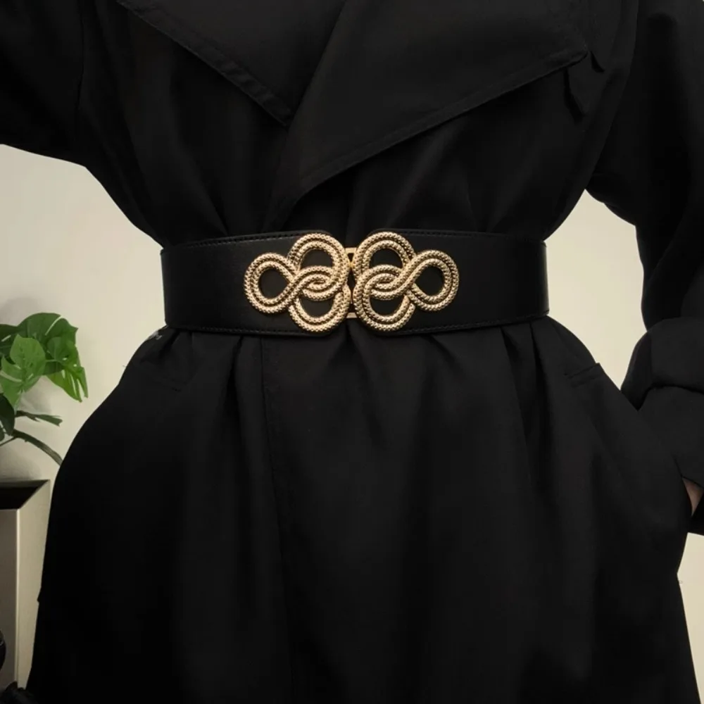 여성을 위한 새로운 고급 복고풍 벨트 넓은 탄성 허리띠