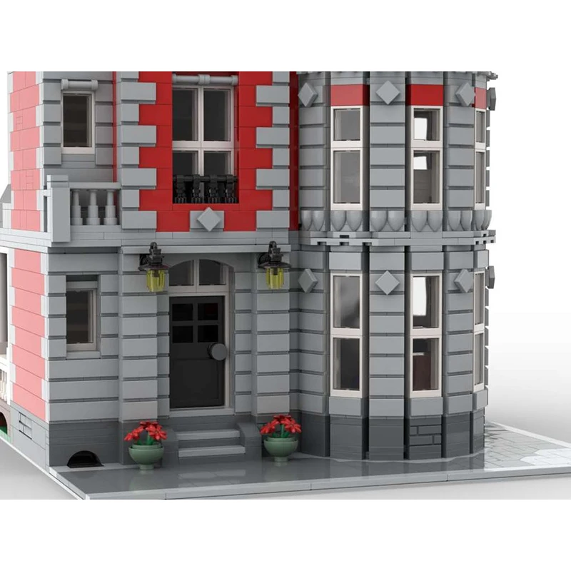 City Street View Modello Moc Mattoni da costruzione Mansion dell'angolo Modello Tecnologia Blocchi modulari Giocattoli di costruzione natalizia Regalo
