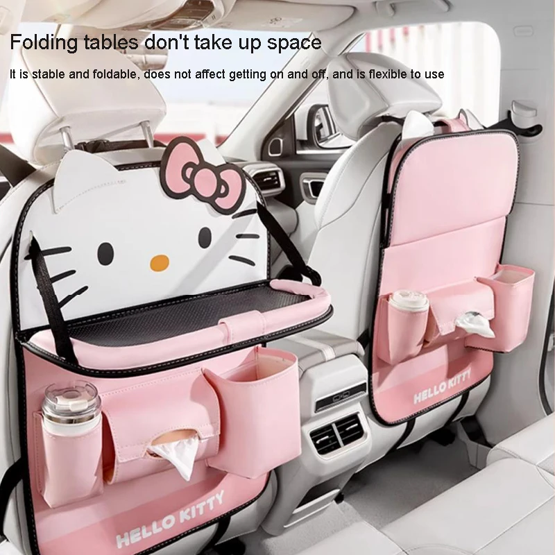 

Car Seat Back Storage Bag Hanging Bag Cartoon Kt Cat Car Back Row Table Board Garbage Can Car Tissue Box Chair Back Storage Rack