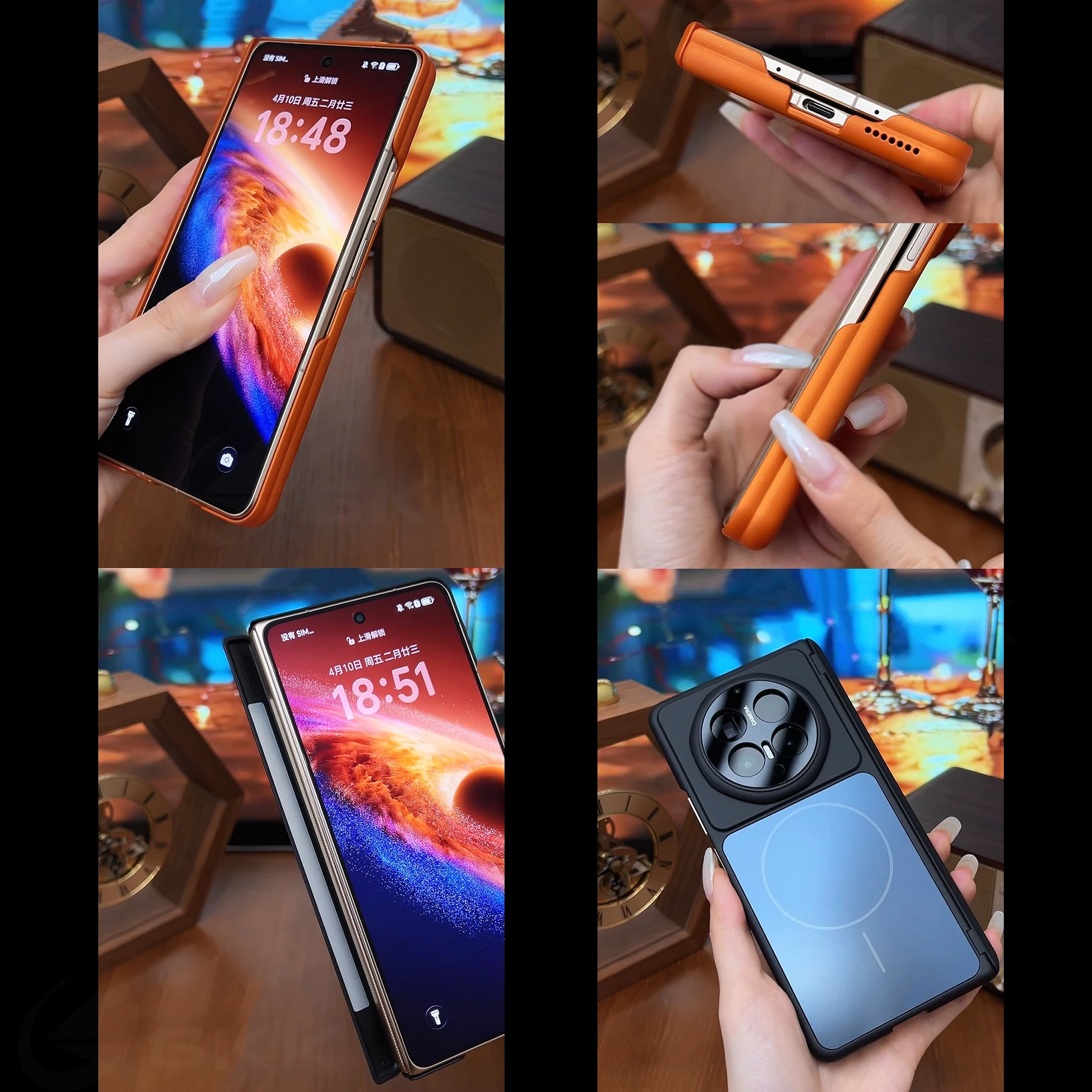 Magnetyczne etui na telefon z zawiasem do Oppo Find N6, tylko tył, magnetyczne ładowanie bezprzewodowe, plastikowa matowa twarda obudowa do Oppo Find N5 N3. — zdjęcie produktu 2