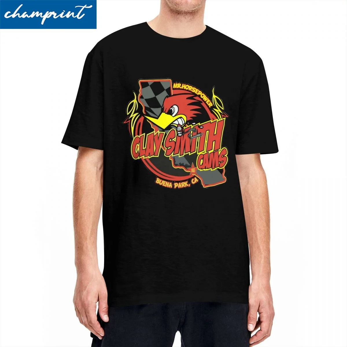 Racing Team Since 1931 Buena Park Ca T-Shirts Mr.Horsepower Clay Smith Cams Vintage 100% Cotton T Shirt Round Collar Gift Idea