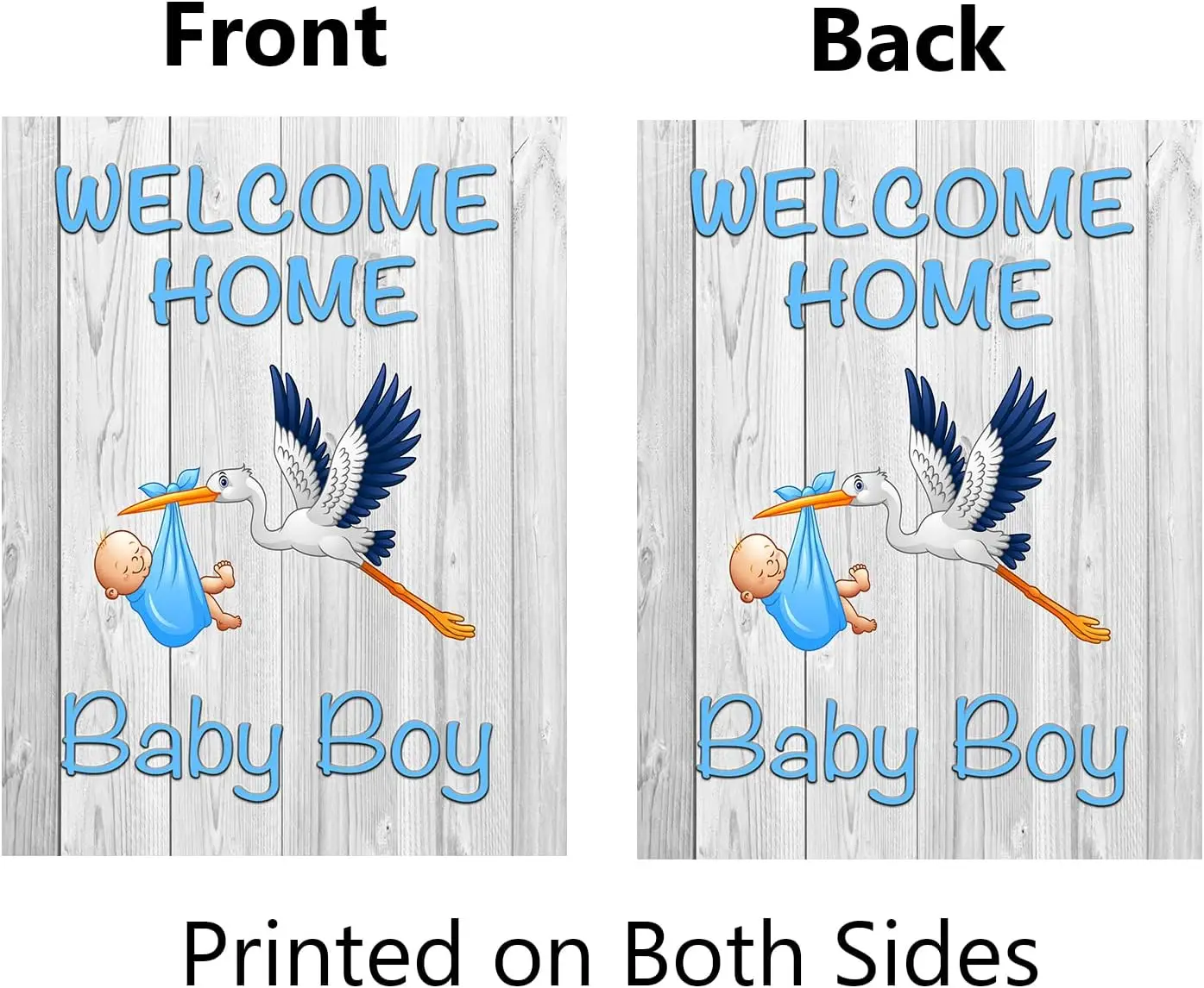 Welcome Home Baby Boy Garden Flag Baby Shower Birth Announcement Family Party Newborn Gender Reveal Lawn Yard Sign Pink Stork Ou