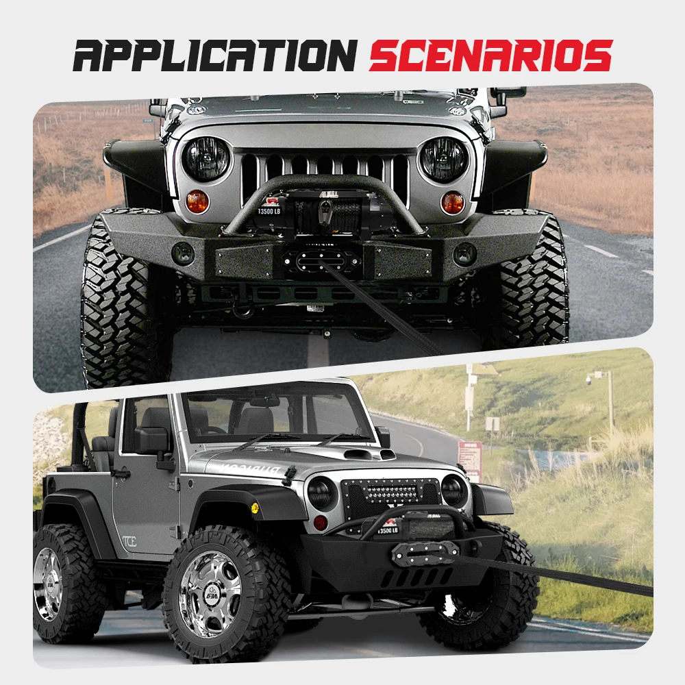 Ambull محرك طاقة كبير 13500lb 4x4 مركبات الطرق الوعرة لاقط جيب الثقيلة ونش سريع السرعة ونش كهربائي مقاوم للماء