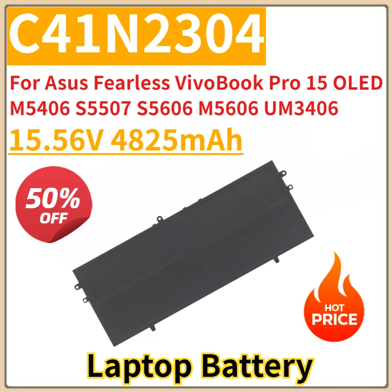 

New Replacement Laptop Battery 15.56V 4825mAh C41N2304 for Asus Fearless VivoBook Pro 15 OLED M5406 S5507 S5606 M5606 UM3406