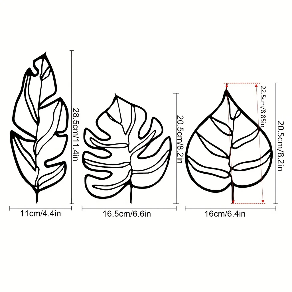 3pcs, Animula Three Leaves Wall Decoration, Wall Hanging Art, Room Decor, Home Decor, Holiday Decor, Festivals Sence Decor