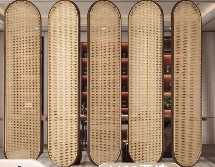 

Ширма из цельного дерева из ротанга, вестибюль гостиной, кровать отеля и ресторан для завтрака, вращающаяся перегородка, японская современная простота - Di