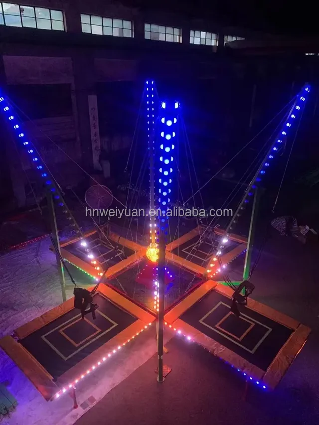 4-Player Bungee Jump Trampoline Amusement Bungee Jumping Manufacturer's Product for Sale