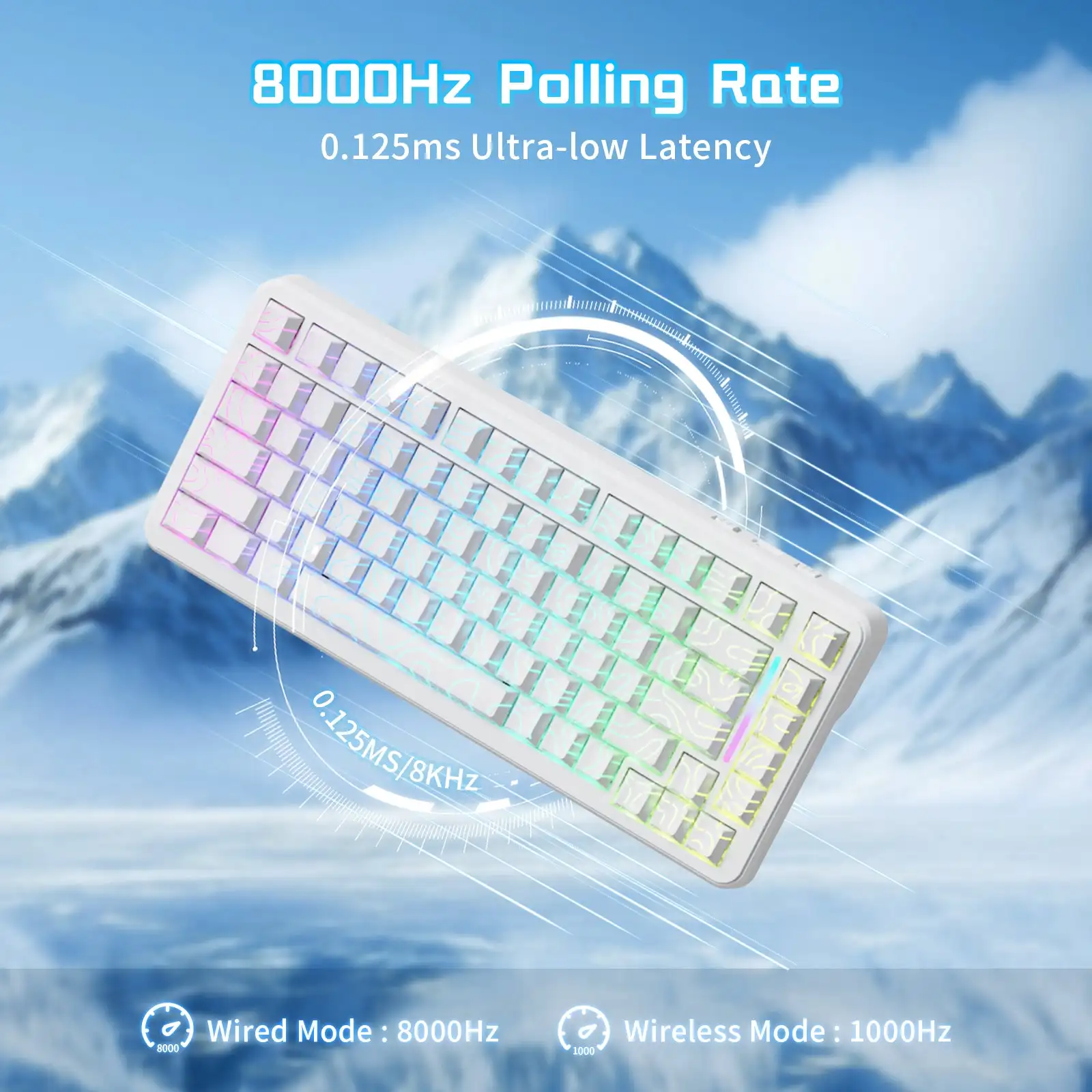 ATTACK SHARK X82Pro HE Wireless Magnetic Axis Gaming Keyboard 8KHz Rate 0.01mm RT Precision 5000mAh Tri Mode RGB 82 Keys PBT