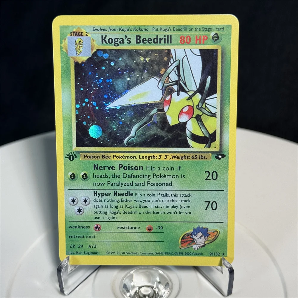 Pokemon Folha Flash Card para Baralho, Neo Discovery, Neo Genesis Série, Meganium Bellossom, Trading Card, Presente de Natal