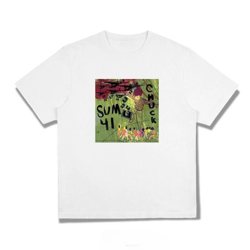 Sum 41's Pop-punk Band's Hard Metal Rock Album Cover T-shirt with Loose Fit, Made of Pure Cotton, Featuring A Unique Style.