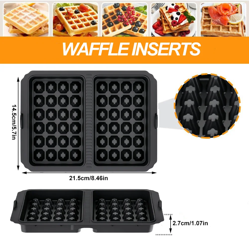 1pc Silicone Waffle Liner for Air Fryer Reusable Waffle Making Baking Mold Cake Cookie Baking Tray Safe Airfryer Accessories