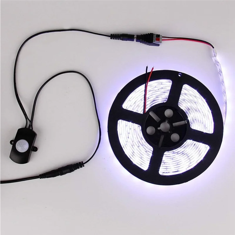 MOPHE-DC 5V-24V 5A Interruttore sensore attivato dal movimento PIR con cavo accoppiatore CC per striscia luminosa a LED