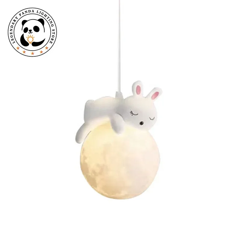 Designer Creative Pendant Lights Cartoon Animals LED Hanging Chandelier Living Room Children Room Bedside Lamps Home Decoration