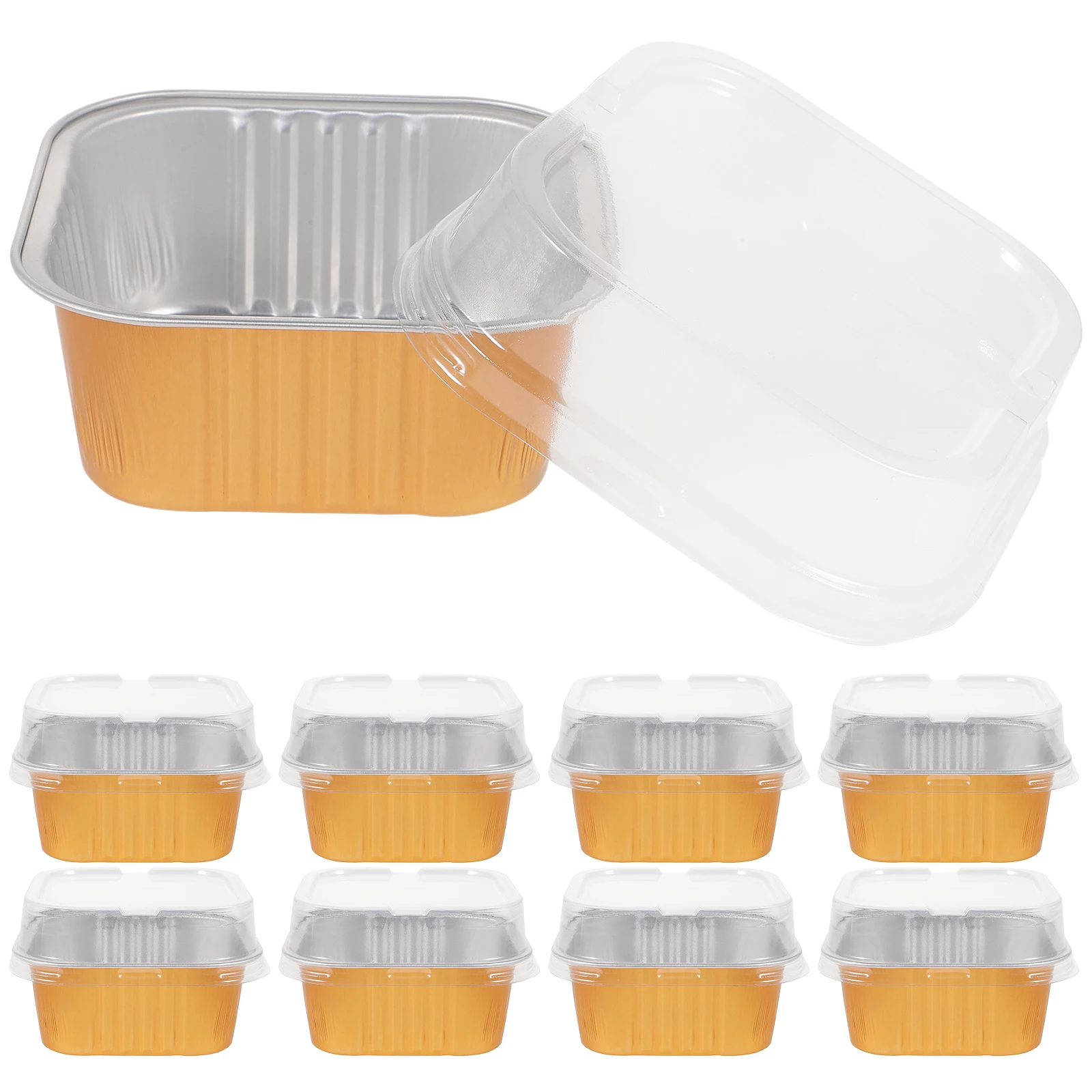

40 Sets Chocolate Cake Mold Baking Foil Boxes Aluminum Containers Lids Wedding Guests Food cake box foil boxes disposable baking