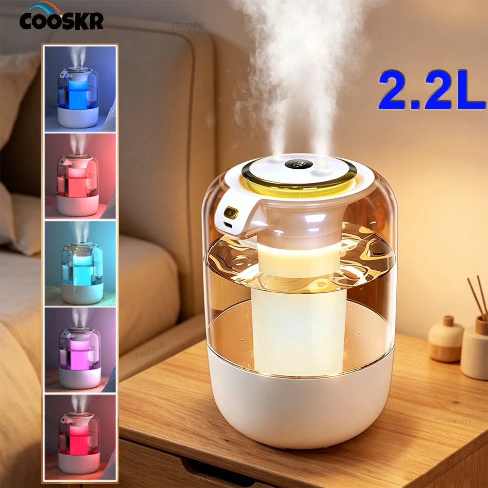 Air Humidifier Double Nozzle Humidifiers for Bedroom Baby Air Humidifiers Large Capacity Mist Maker Night Light USB Humidifier