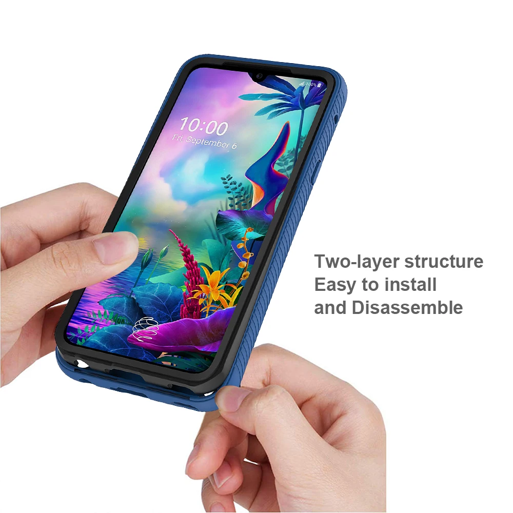 حافظة هاتف هجينة متينة مقاومة للصدمات لهاتف LG G8X V50S ThinQ 6.4 بوصة إطار من البولي يوريثان الناعم غطاء خلفي شفاف من البلاستيك الصلب