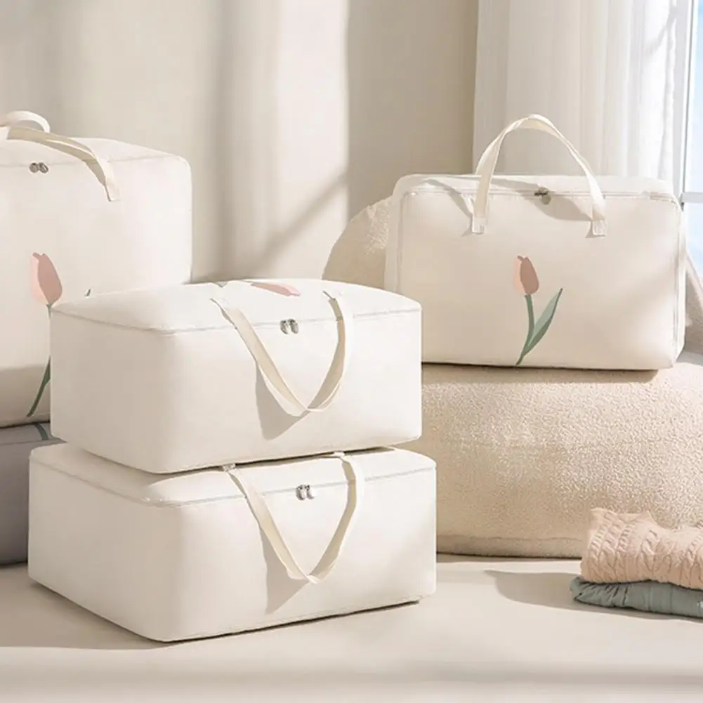 ถุงใส่ผ้าเก็บของในห้องนอนพร้อมซิปโลหะสำหรับจัดระเบียบผ้าห่มหมอนผ้าห่มกันความชื้น