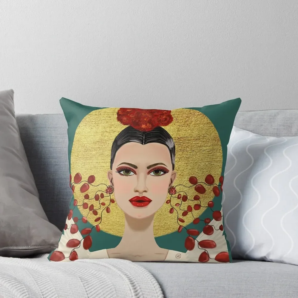 Red earrings and flowers Throw Pillow Cushions For Sofa anime girl Christmas Pillow Covers Decorative Cushion pillow