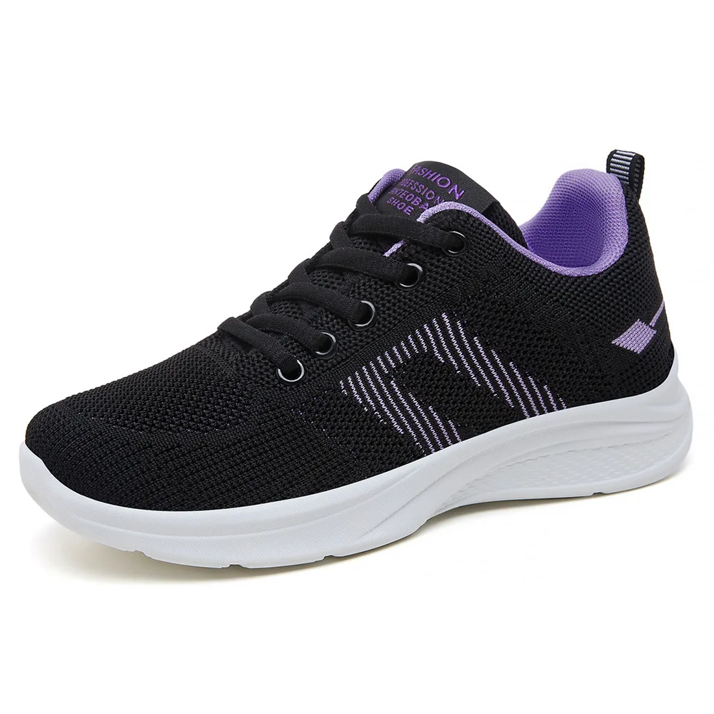 Zapatos Deportivos transpirables de malla de colores para mujer, zapatillas informales ligeras de suela suave, novedad de verano, 2024