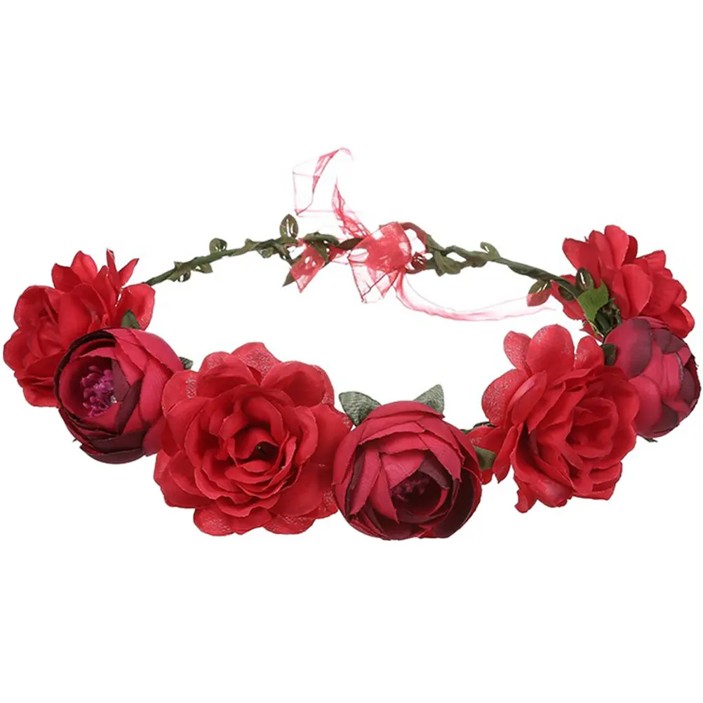 

Потрясающая цветочная повязка на голову с изысканным дизайном из роз, универсальный цветочный венок для невесты, для свадьбы, путешествий и праздников