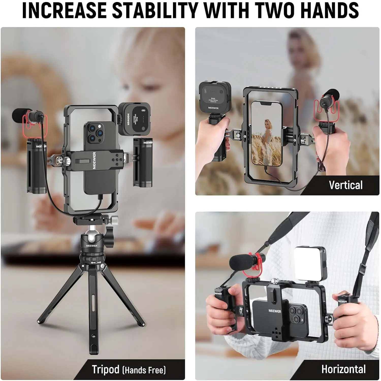 NEEWER PA009S Smartphone Video Rig with Neck Strap
