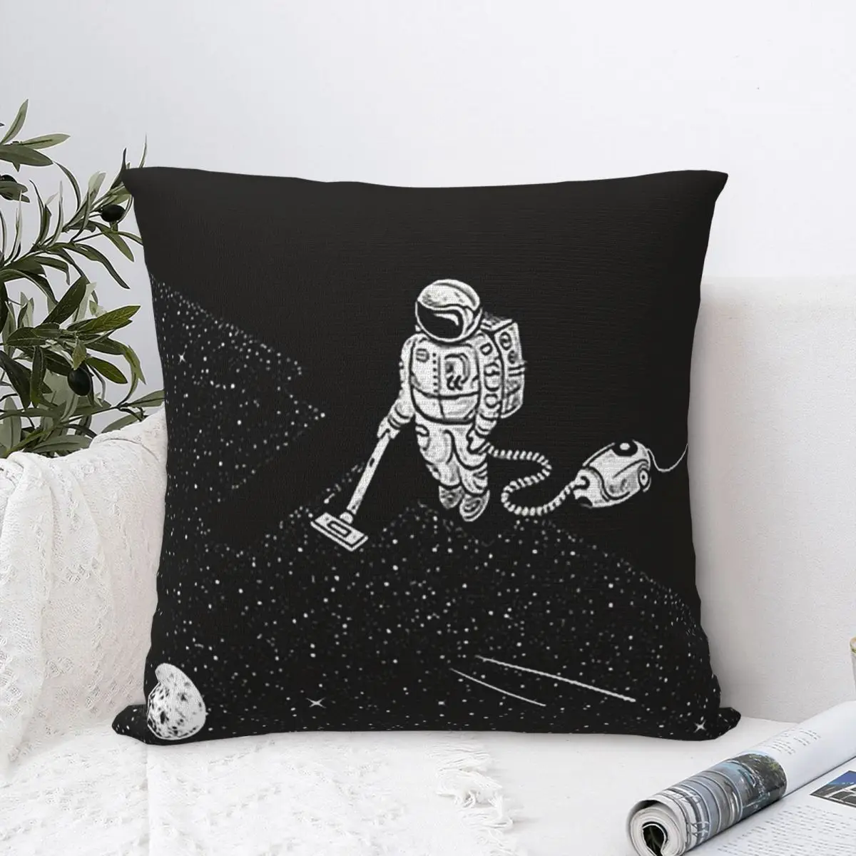 Space Cleaner Pillowcase Polyester Cushion Comfort Throw Pillow Sofa Decorative Cushions Used for Home Bedroom Living Room