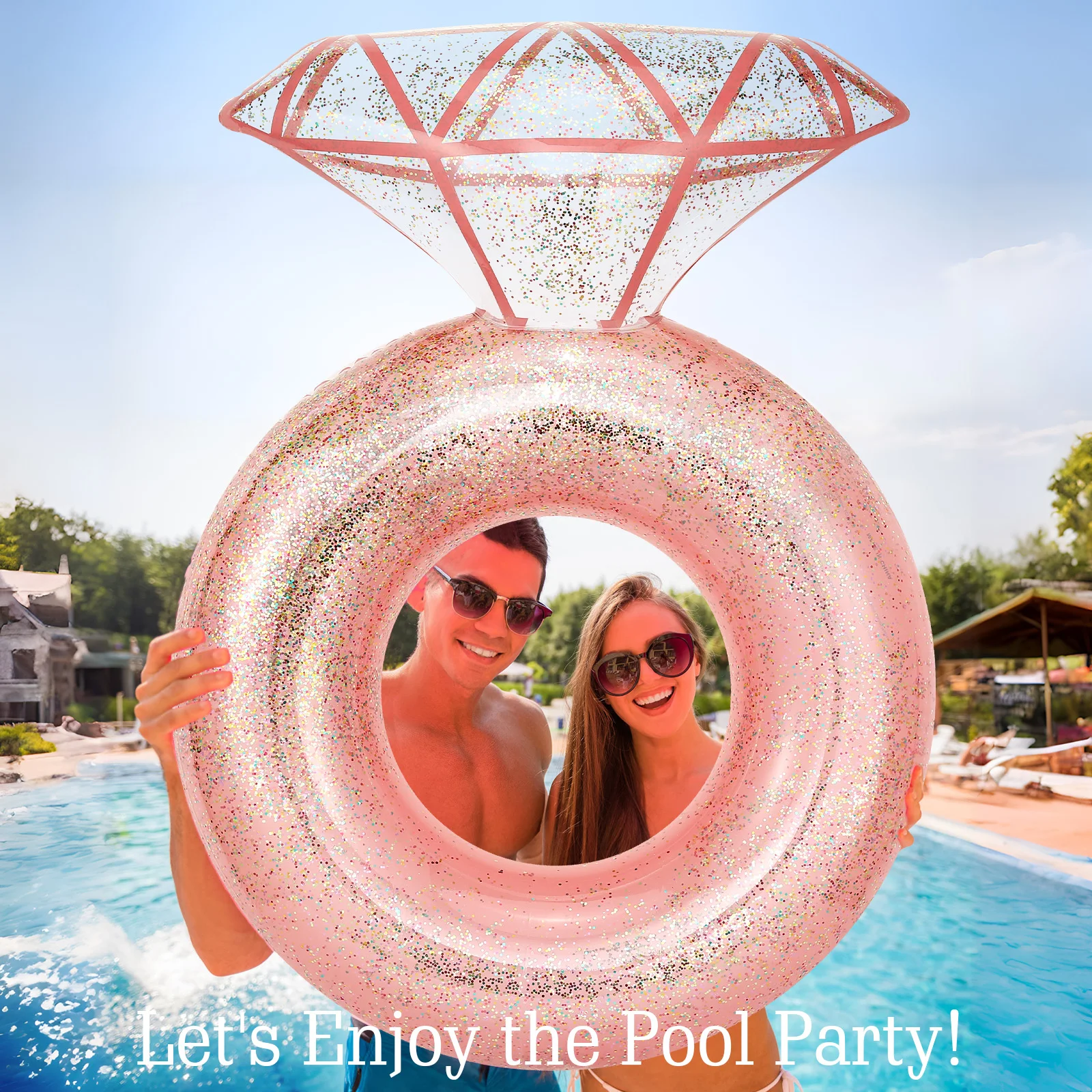 HeySplash Pool Floats Inflatable Diamond Ring Pool Float arge Engagement Ring Floatie for Bachelorette Party Swim Tube Toy Raft