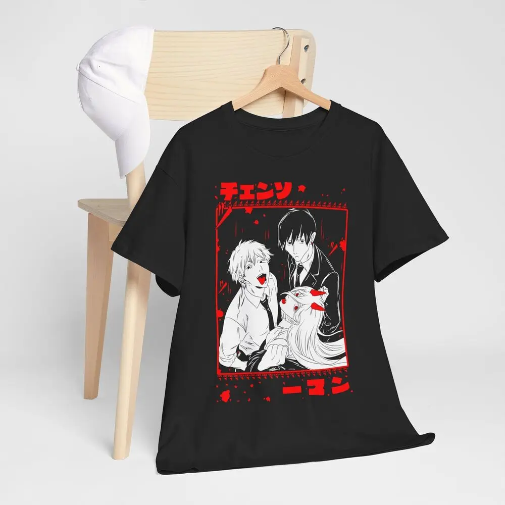 Denji Power Chainsaw Man Shirt Anime Tee T-Shirt Pochita Manga Otaku Makima