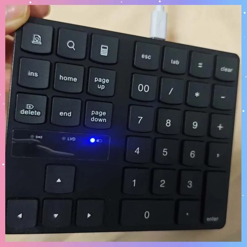 

2,4 Беспроводная цифровая клавиатура, 35-клавиш, внешний ноутбук, финансовый учет, кассир, банк, офисная портативная мини-клавиатура, подарок