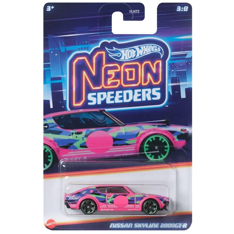 Original Mattel Hot Wheels Car 1/64 Diecast NEON SPEEDERS Toyota Datsun Wagon Nissan Skyline GTR Vehicle Toys for Boy Collection