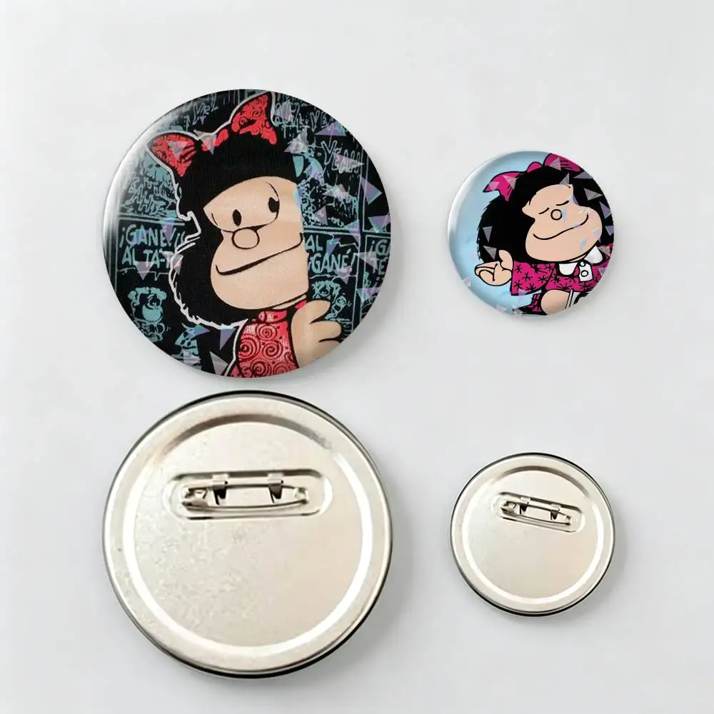 Mafalda-a Cartoon Brooch Metal Decorative Brooch Pins for Backpack Clothes Jacket Accessories,Souvenir.