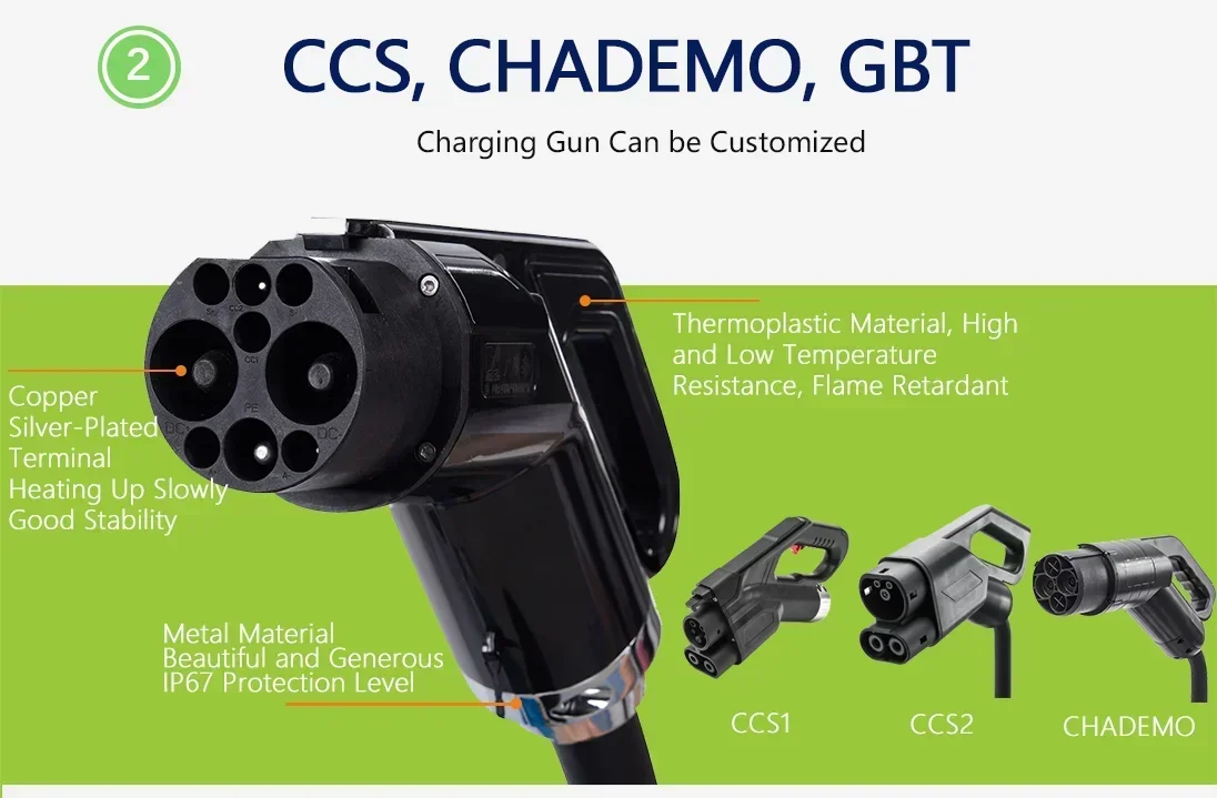 7KW 15KW 20KW 30KW 40KW GBT CCS CHAdEMO OCPP 1.6 Portable DC EV Charger For Electric Car