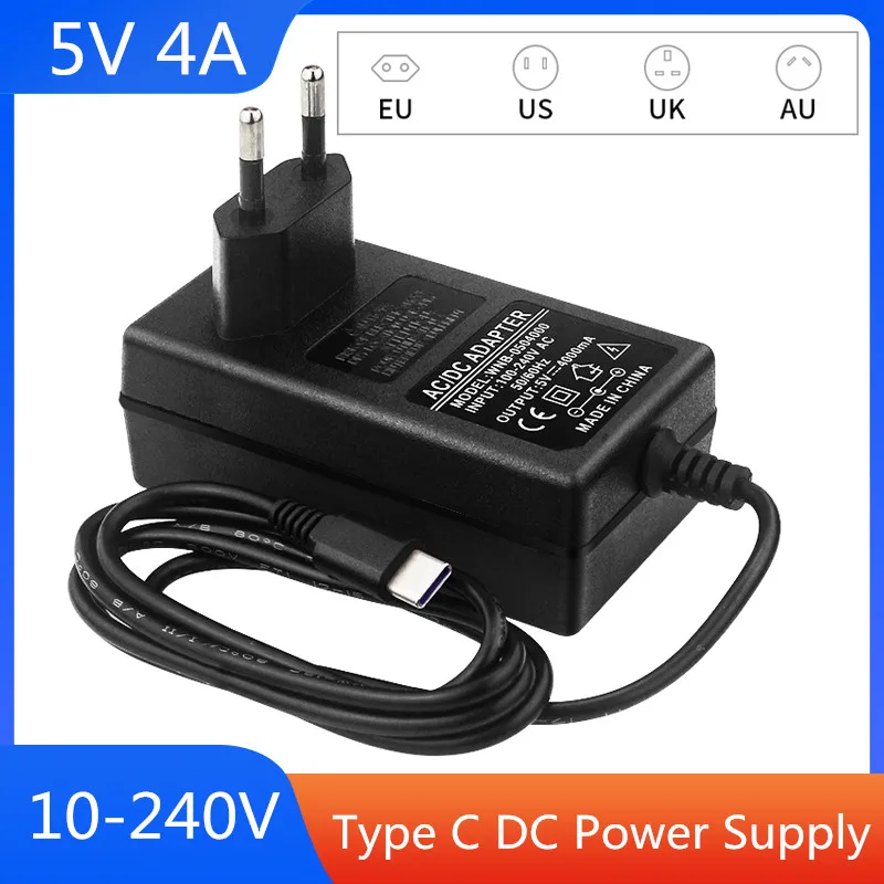 Jetson Nano 5V 4A Power Supply Type C DC Input 100-240V CE Power Adapter US EU  AU UK Plug for NVIDIA Jetson Nano 2GB Orange Pi