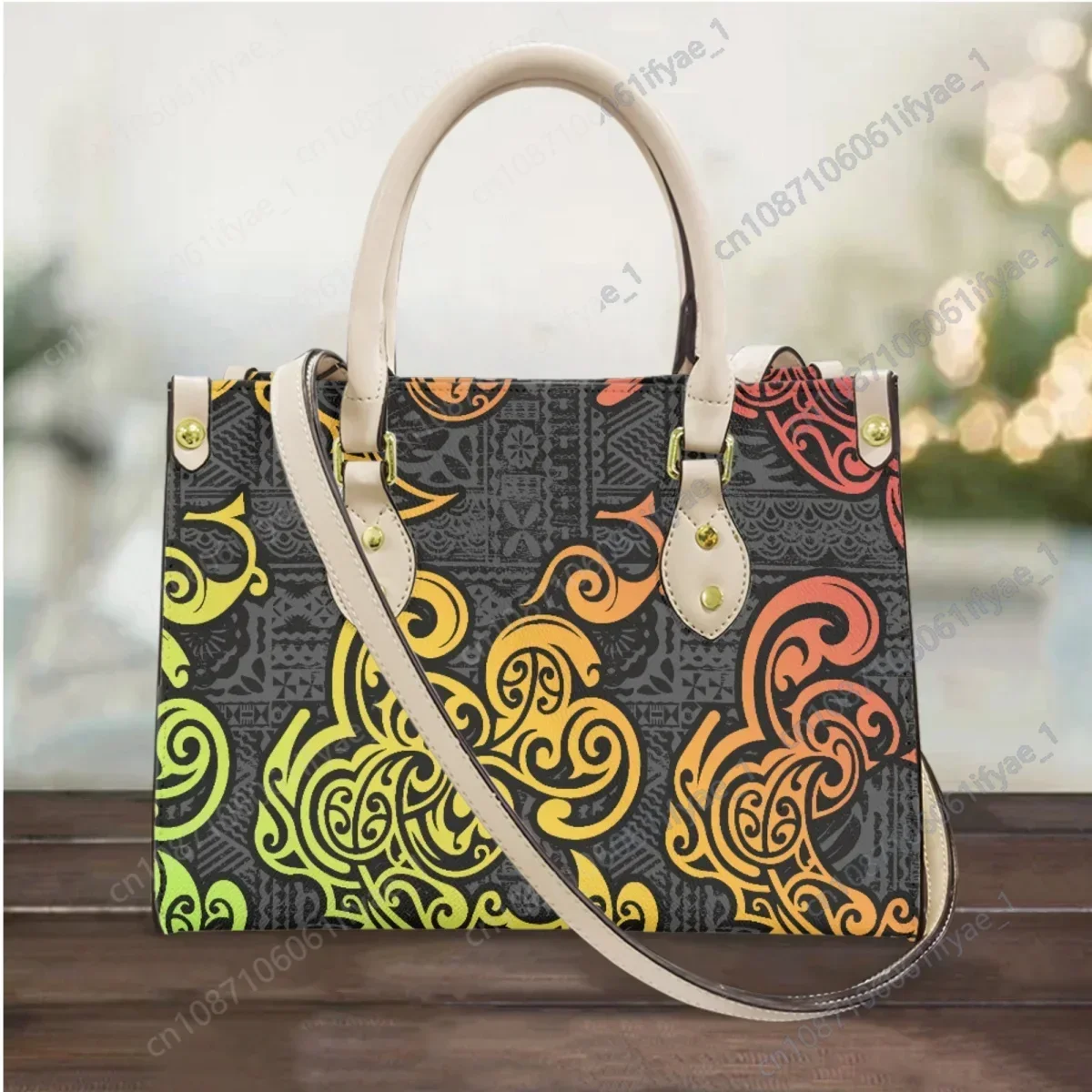 

Creative Tribal Pattern Messenger Bag Polynesian Turtle Print Fashion Handbag PU Leather Small Totes Cross Body Bags Female Gift