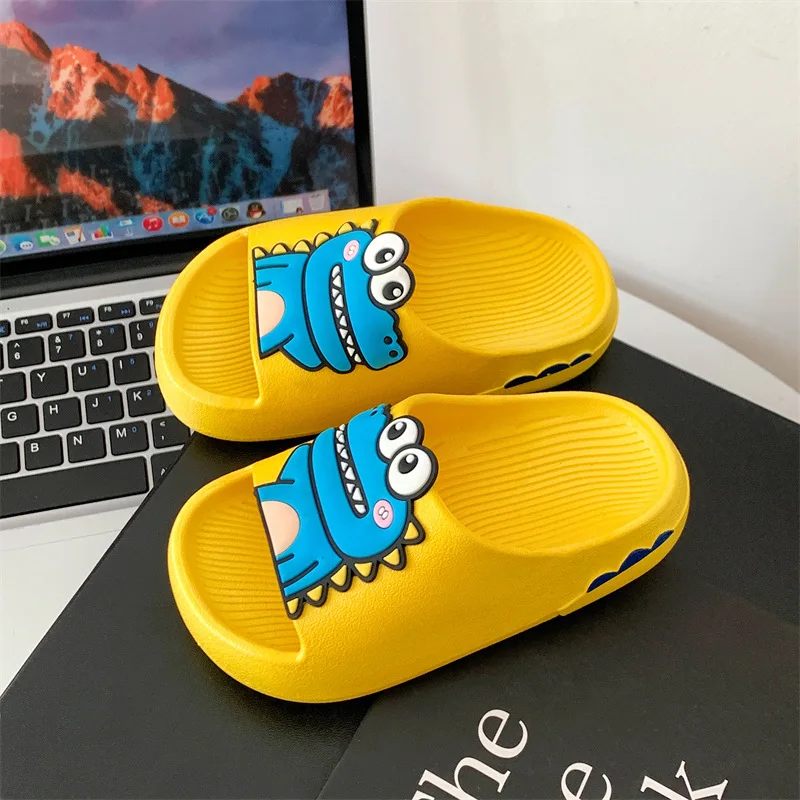 Summer Dinosaor Slippers for Children Boys Cute Water Shoes Fast Dry Sandals Comfort Bathe Flip Flops Non-Slip Home Kids Shoes