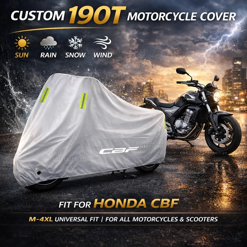 

For Honda CBF CBF125 CBF190R CBF500 CBF600 CBF1000 Motorcycle Cover Waterproof Heavy Duty Outdoor Rain Dust Sun Protector