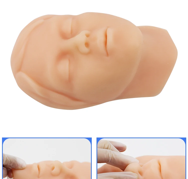 female/male Micro-shaping silicone head model simulation facial injection suture skin practice teaching aids