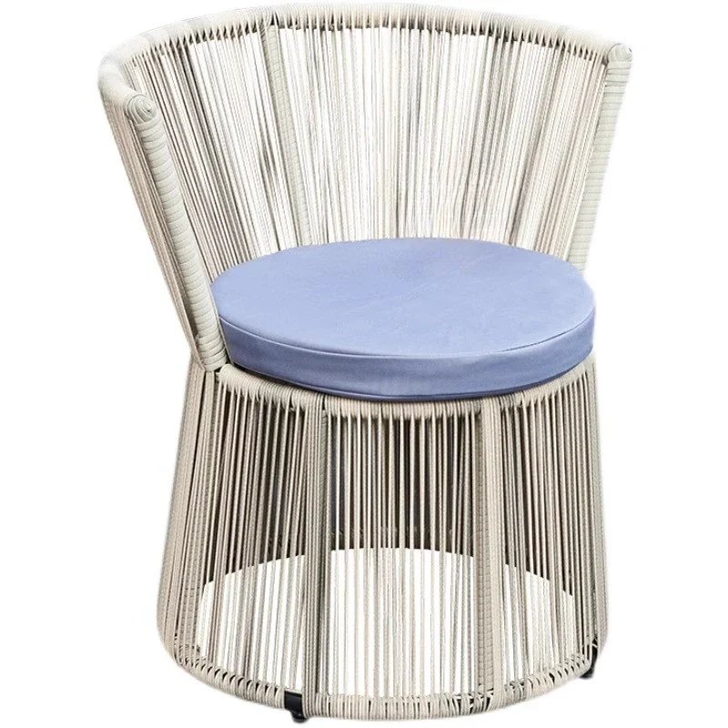 Creative Rattan Chair Three-Piece Outdoor Rattan Lazy Bone Chair a Table with Two Chairs Small Coffee Table Combination