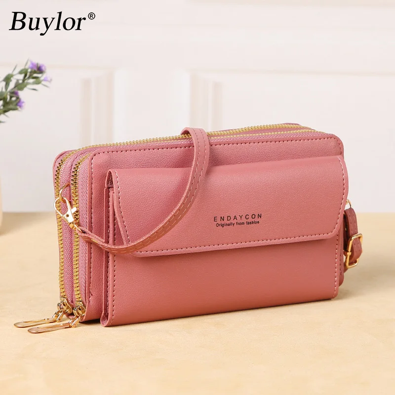 

Buylor Crossbody Bags For Women Mobile Phone Bag Double Layer Zipper Shoulder Bag Luxury Designer Ladies Hand Bags Small Wallets