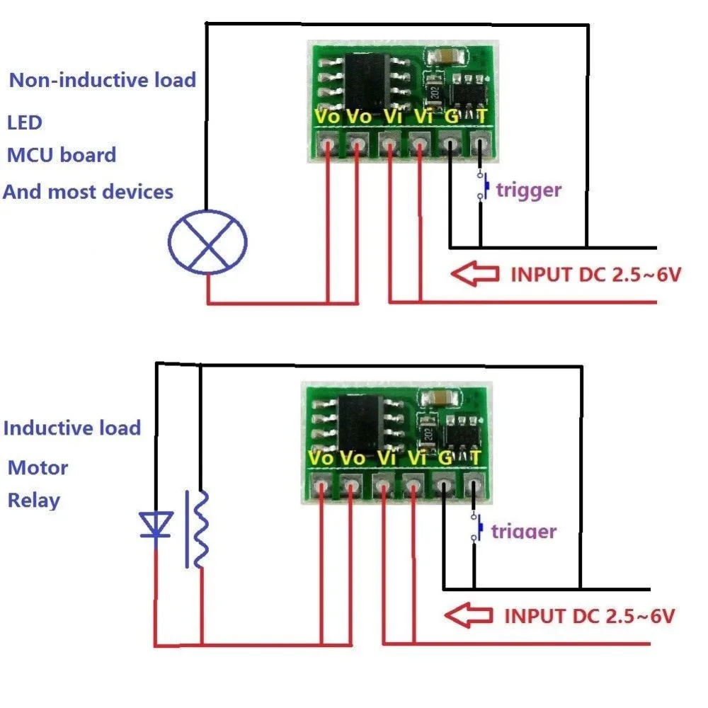 6A Bistable Flip-Flop Latch Switch Circuit Module Button Trigger LED Relay Motor