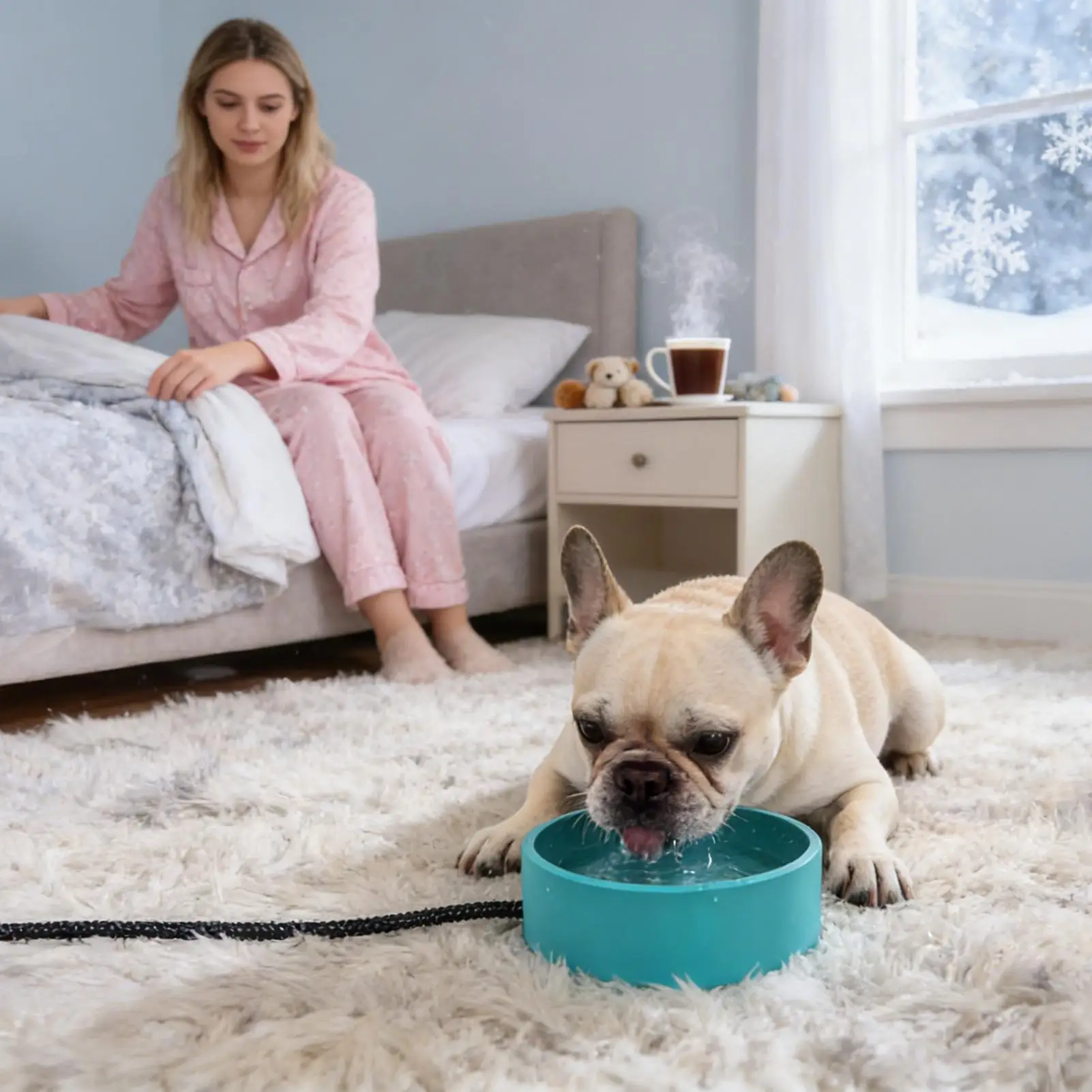 

Поилка для животных 3,2 л, ударопрочная, с подогревом, зимняя, термостойкая, с подогревом, для собак мелких пород