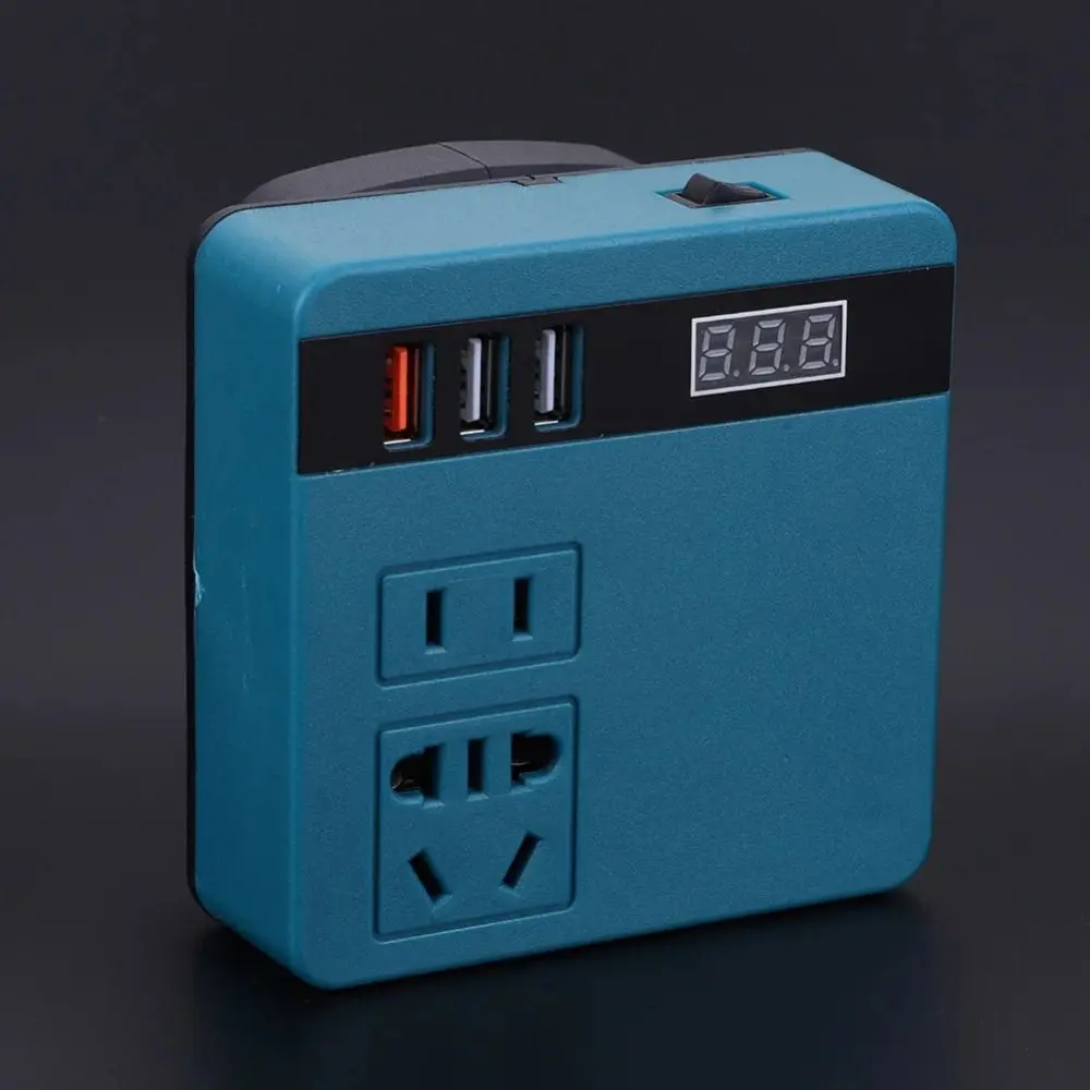 120W Lithium Battery Inverter 3 USB Ports High Power Power Converter Transformer DC 21V To 220V Multifunction for Makita