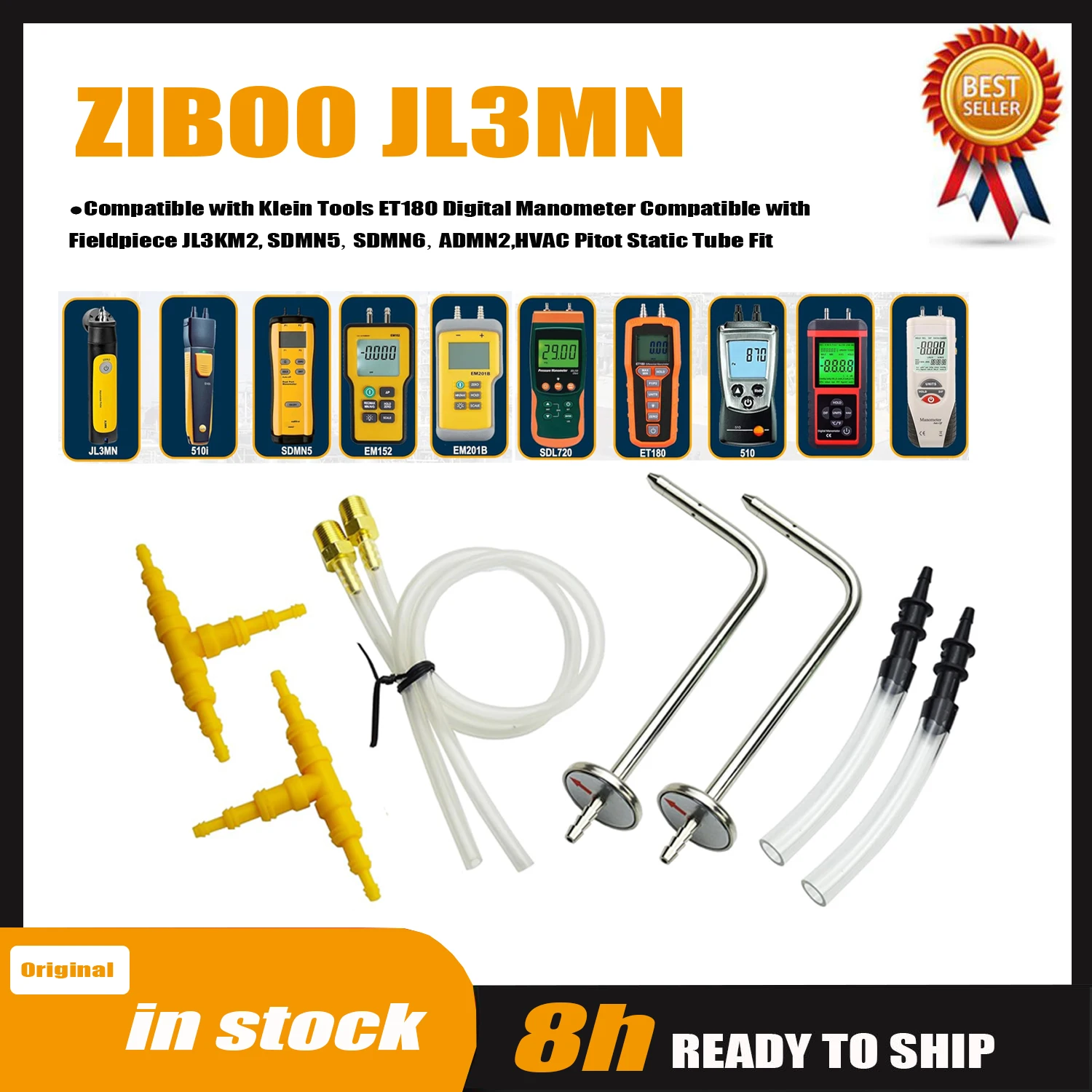 

ZIBOO JL3MN Manometer Probe Kit , Use for Digital Manometer