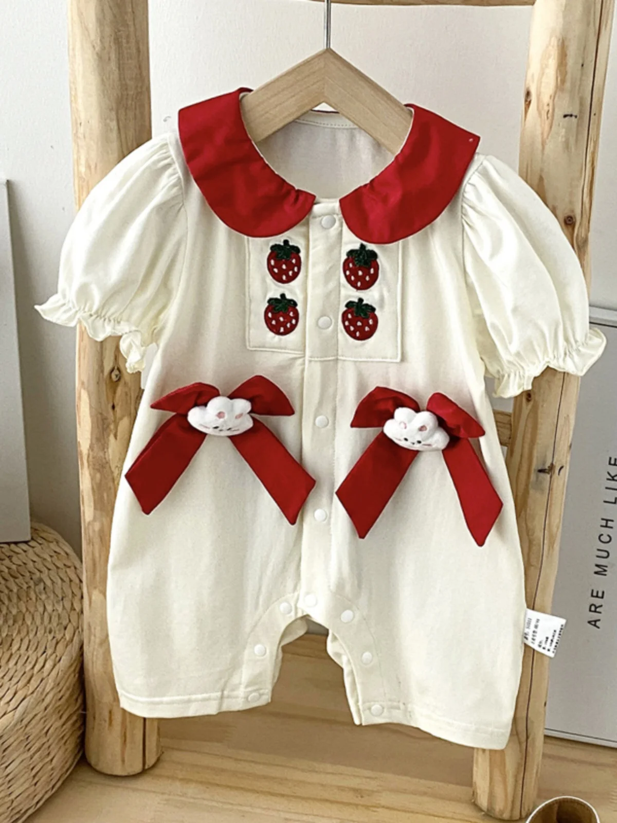 

Cute Baby Girl Rer with Bow Tie ort Sve Faionable Outfit for Summer Cotton Material 7 Years Old And below