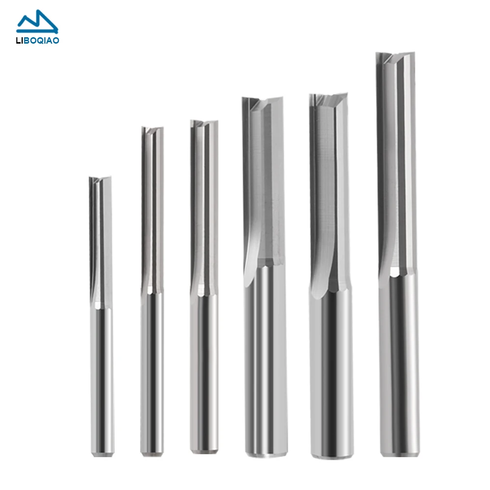 1PCS Carbide Parallel  Milling Cutter Double Edged Straight Groove End Mill Router Bit for Woodworking Tools 4mm 6mm 8mm 10mm