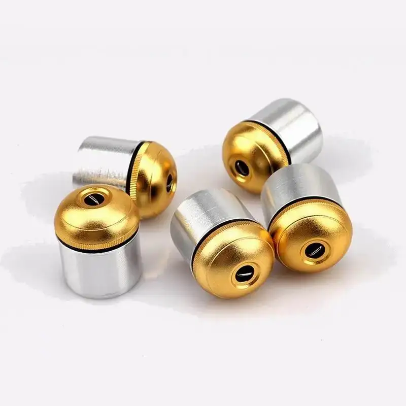 

HD570 1 Piece Fishing Rod Butt End Bottom Back Plug Metal Golden Screw with Silver Sleeve