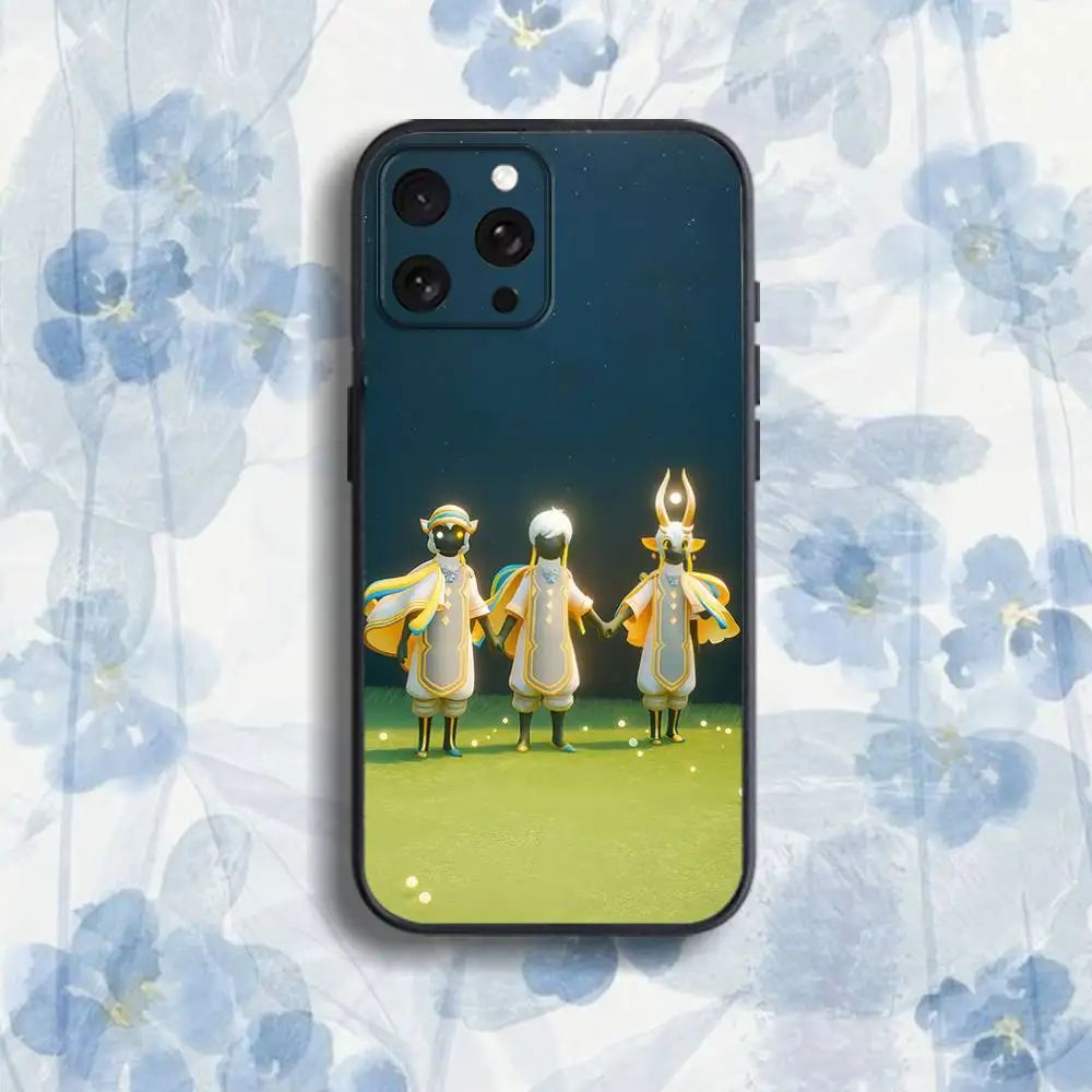 Sky C-Funda de teléfono para niños de la luz para iPhone 17,16,15,14,13,12,Pro,Max,Plus,E,SE4,Air,Mini caja suave negra