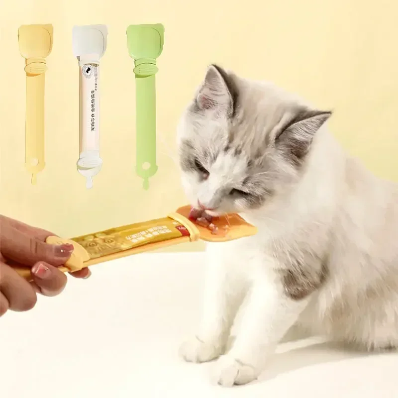 Cat Feeder Spoon Pet Snack Liquid Food Squeeze Tool Cats Dog Feeding Bowl Scoop For Wet Food Treat Dispenser Cat Accessories