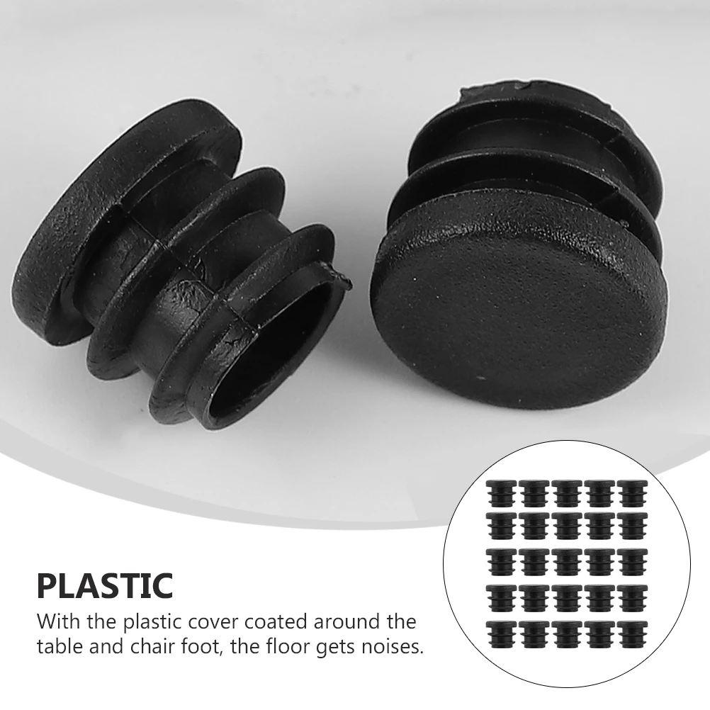 

100pcs 20Mm Round Plastic Furniture Leg Plug End Caps Tube Bungs Durable Floor Protectors Cover Inserts For Chairs Tables