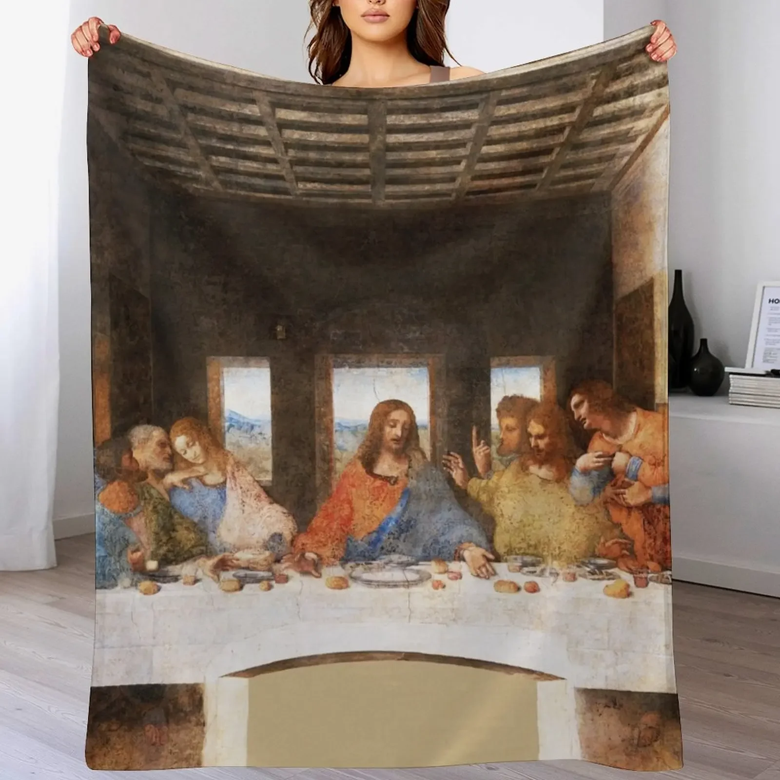 

The Last Supper by Leonardo Da Vinci Throw Blanket Soft Sherpa Fleece Warm Blanket for Winter